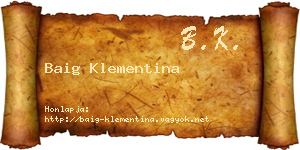 Baig Klementina névjegykártya